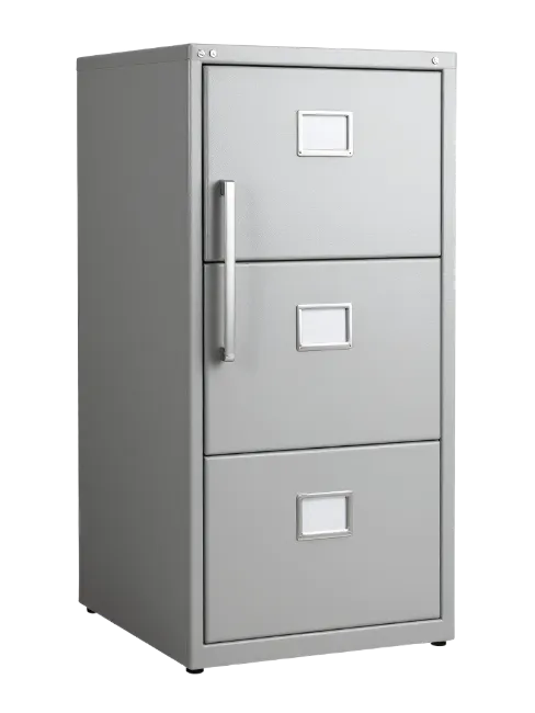 Grey Three Drawer Office Filing Cabinet