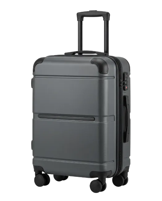Grey Travel Suitcase with Wheels