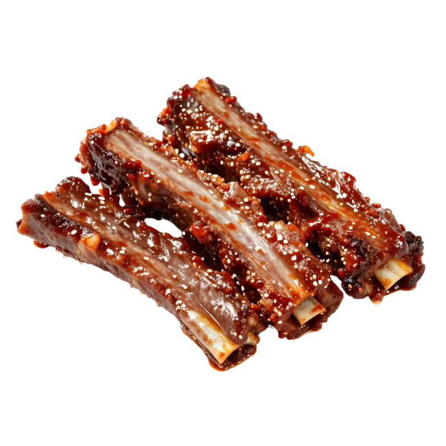 Grilled Barbecue Ribs Covered in Sweet Glaze