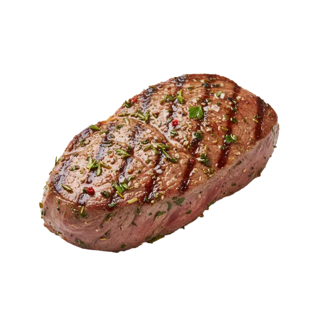 Grilled Beef Steak Seasoned with Herbs