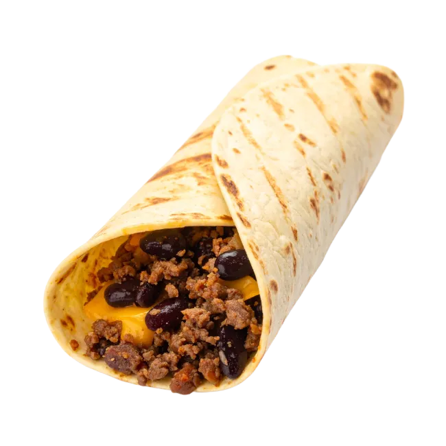 Grilled Burrito with Beef and Beans