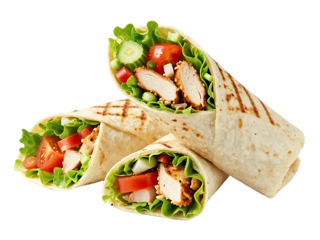 Grilled Chicken Wrap with Fresh Vegetables