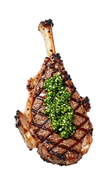 Grilled Lamb Chop with Green Herb Sauce