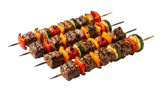 Grilled Meat and Vegetable Skewers