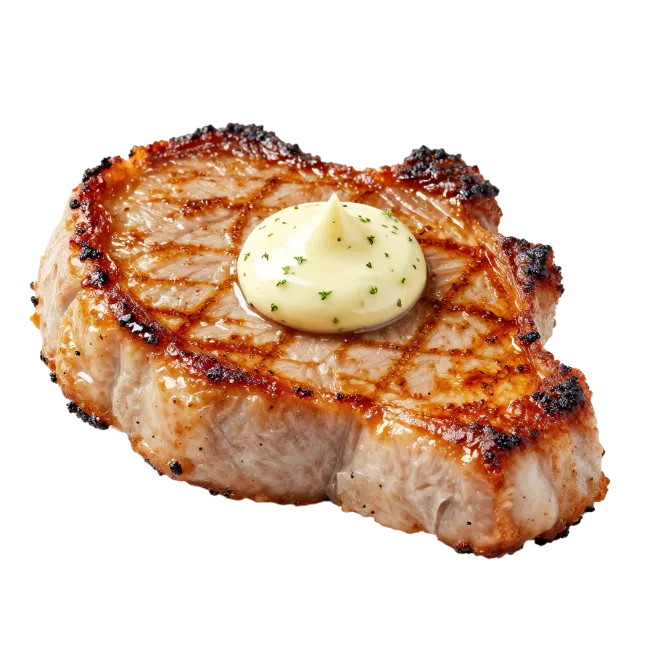 Grilled Pork Chop with Herb Butter