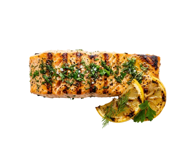 Grilled Salmon Fillet with Lemon and Herbs