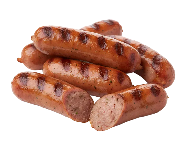 Grilled sausages pile