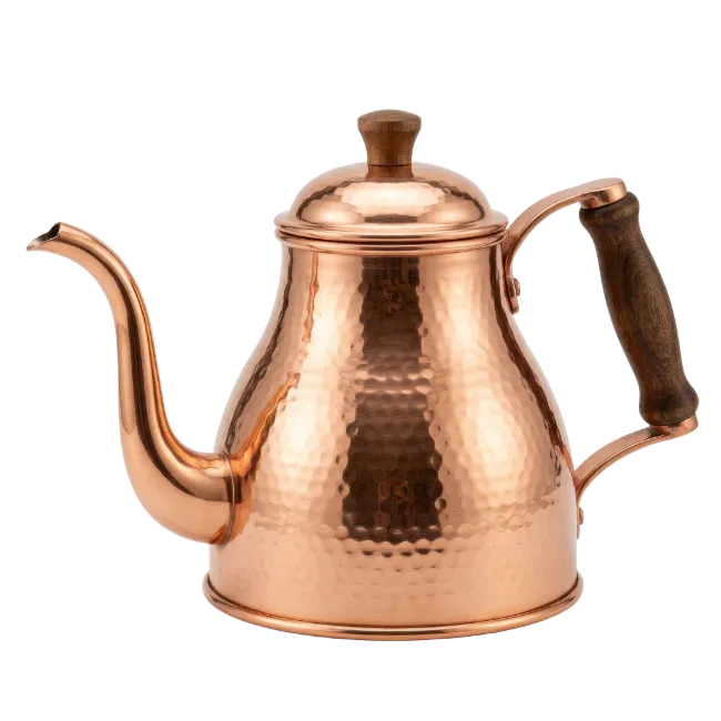 Hammered Copper Kettle with Wooden Handle