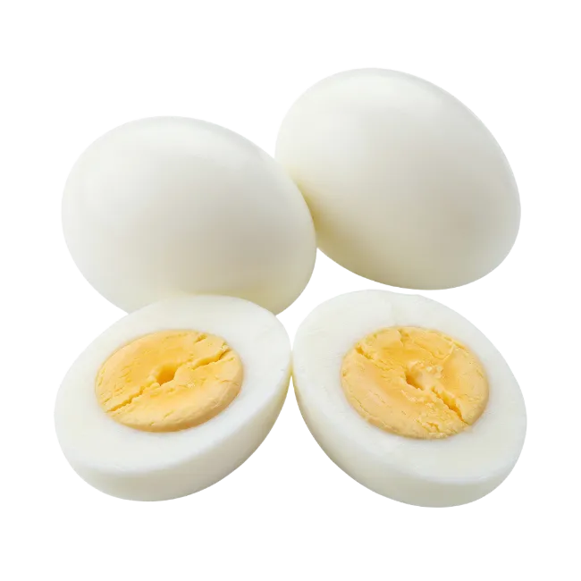 Hard Boiled Eggs Whole and Halved