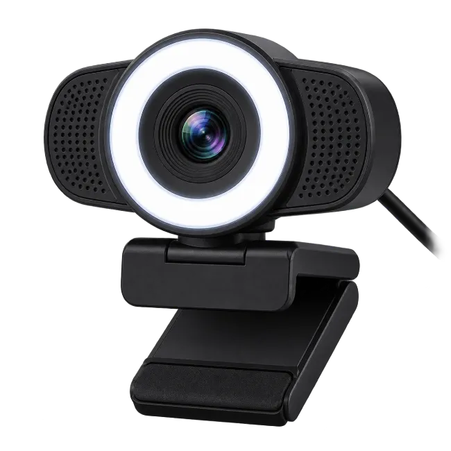 HD Webcam with Built-in Ring Light