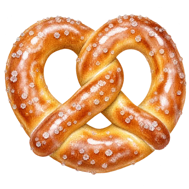 Heart Shaped Pretzel Illustration