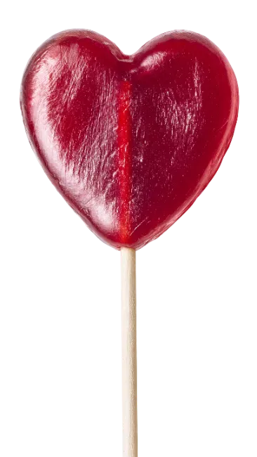 Heart Shaped Red Lollipop on Stick