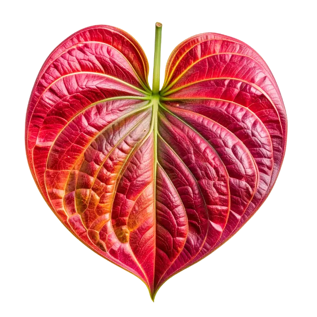 Heart Shaped Red Tropical Leaf
