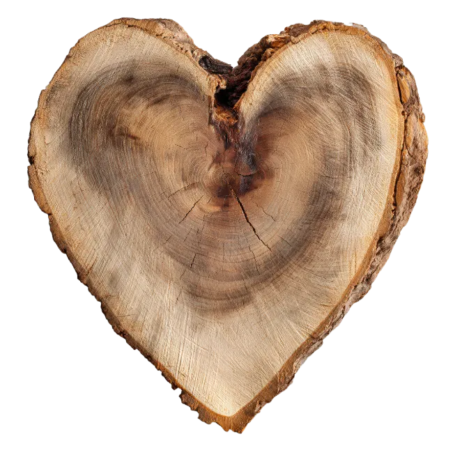 Heart Shaped Wood Log Slice
