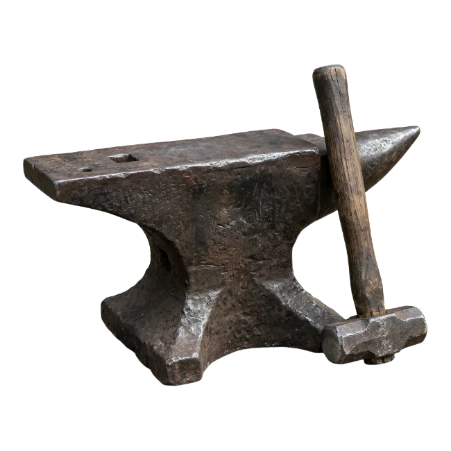 Heavy Blacksmith Anvil and Hammer