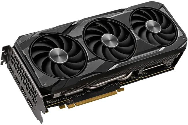 High performance computer graphics card with three cooling fans
