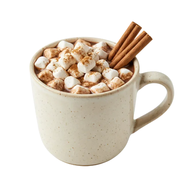 Hot Chocolate Mug with Marshmallows and Cinnamon