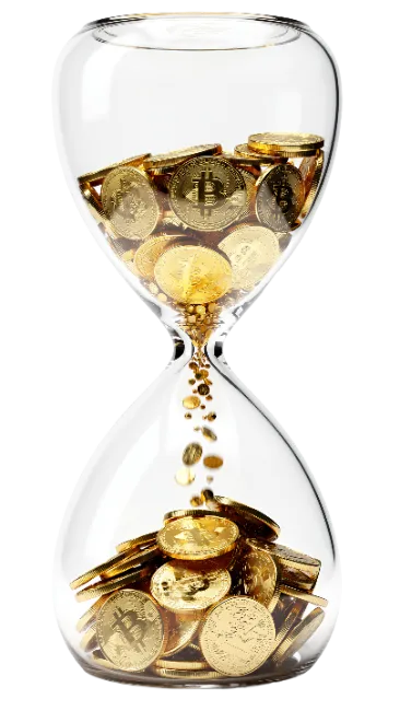 Hourglass Filled With Bitcoin Coins