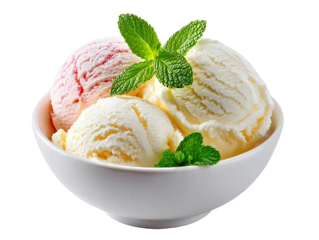 Ice Cream Scoops in Bowl