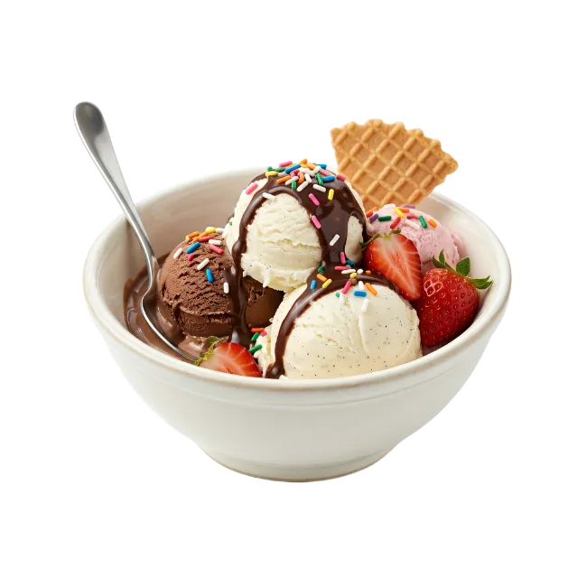 Ice Cream Sundae in Bowl