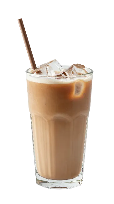 Iced Coffee in Glass with Straw