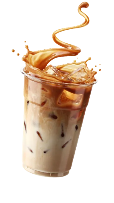 Iced Coffee Splash in Plastic Cup