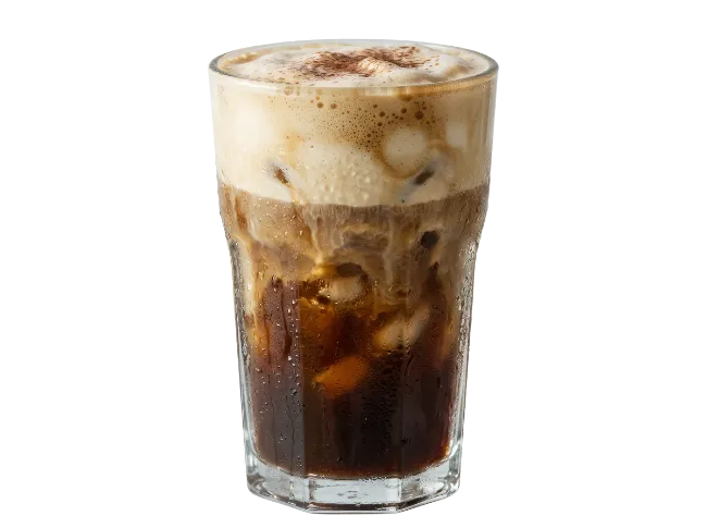 Iced Coffee with Cream in Glass