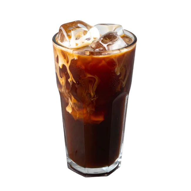 Iced Coffee with Cream in Tall Glass