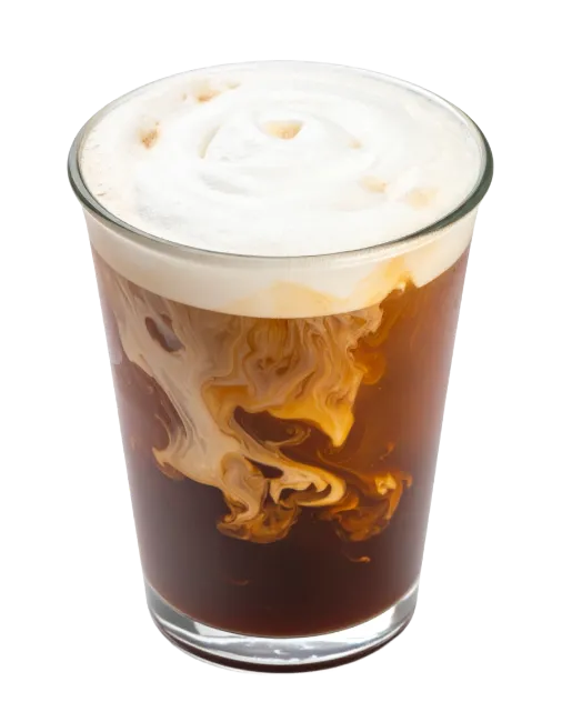 Iced Coffee with Cream Swirl in Glass