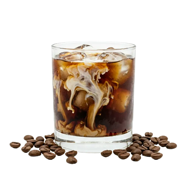 Iced Coffee with Milk in Glass