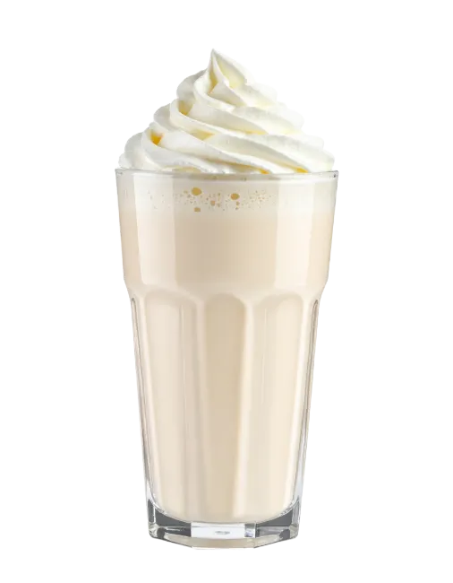 Iced Coffee with Whipped Cream in Glass