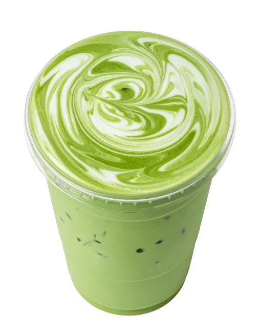 Iced Matcha Green Tea Latte in Plastic Cup