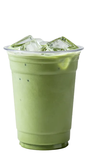 Iced Matcha Green Tea Latte in Plastic Cup