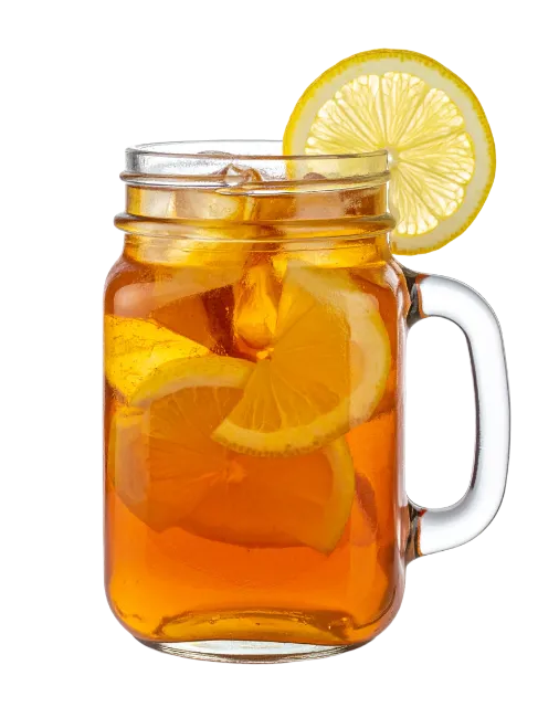 Iced Tea in Mason Jar with Lemon Slices