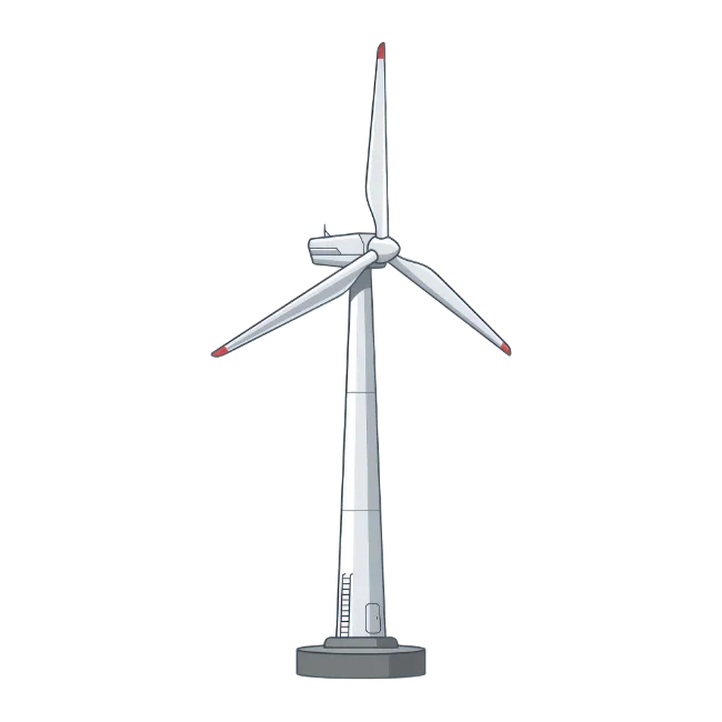 Illustration of a Modern Wind Turbine