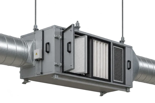 Industrial Air Handling Unit with Air Filters