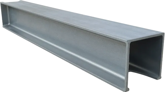 Industrial Gray Steel Beam Profile