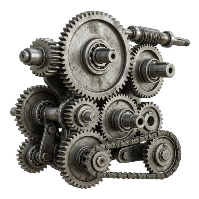 Industrial Metal Gear Mechanism and Chain
