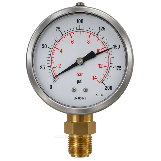 Industrial Pressure Gauge with Metal Casing