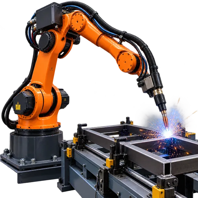 Industrial Robotic Arm Welding Metal Frame