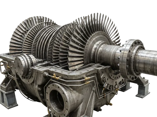 Industrial Steam Turbine Rotor and Housing Assembly