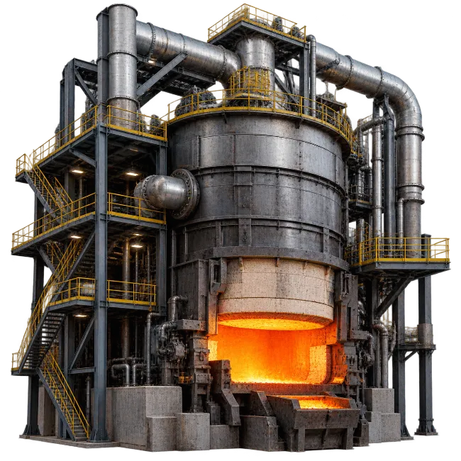 Industrial Steel Blast Furnace with Molten Iron