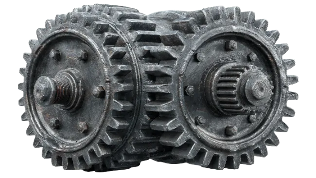Interlocking Metal Gears and Cogs Mechanism