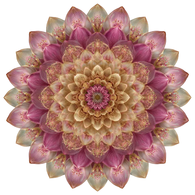 Intricate Pink and Gold Floral Mandala