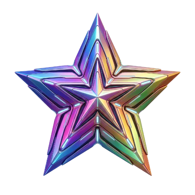 Iridescent Metallic Star Shape