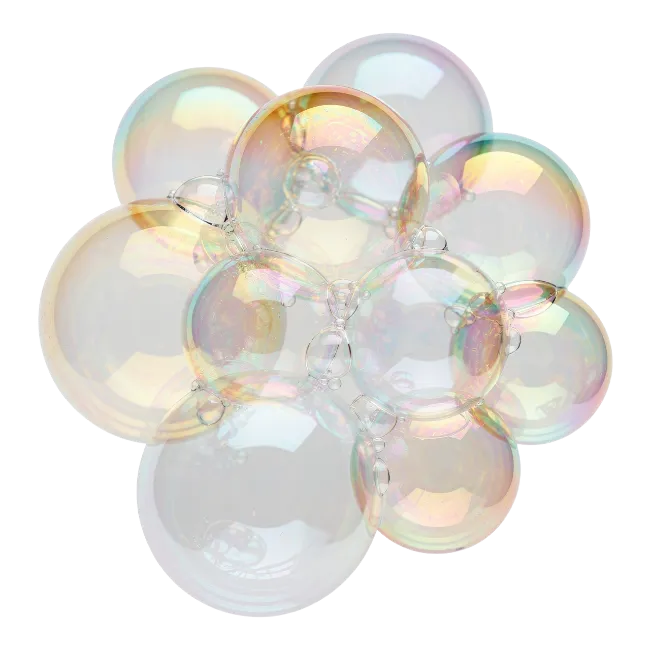 Iridescent Soap Bubbles Cluster