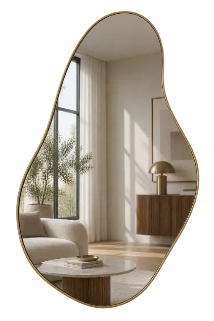 Irregular Gold Framed Wall Mirror