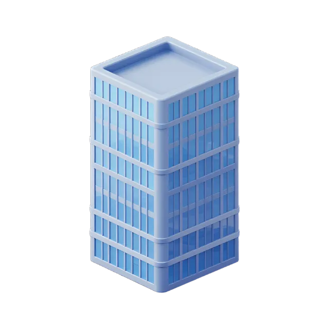 Isometric 3D Office Building Illustration