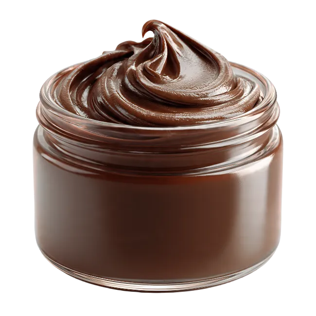 Jar of creamy chocolate spread