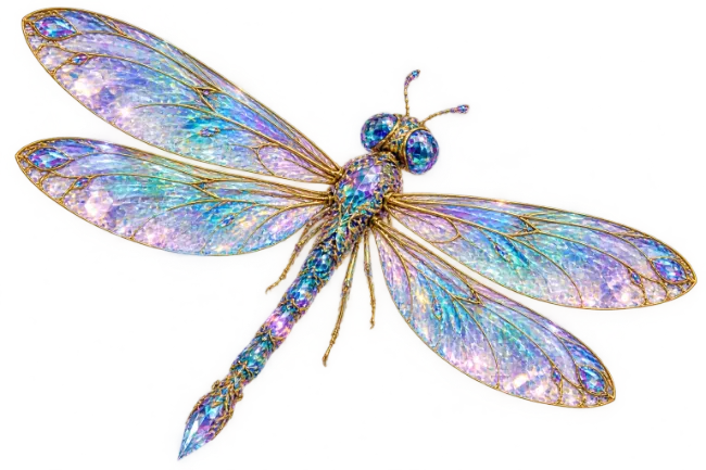 Jeweled Dragonfly Brooch with Crystal Wings